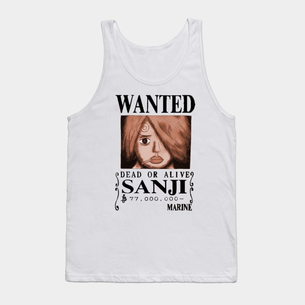 Sanji Wanted Poster Tank Top by osj777